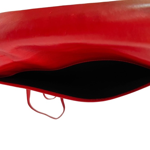 Valentino Garavani Vintage Red Leather Suede Whipstitch Luxury Saddle Bag - Picture 9 of 16